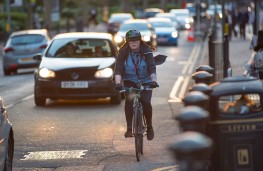 Cyclist on road